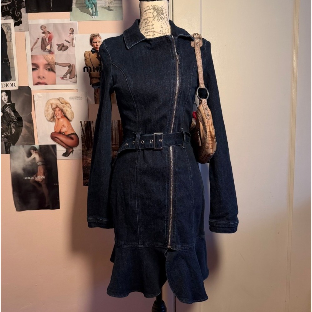Y2K Bebe Denim Belted Dress